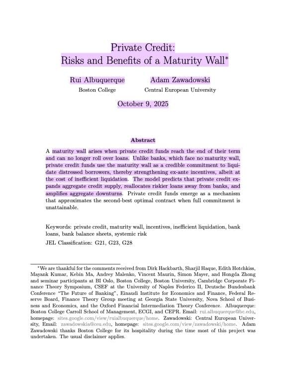 Private Credit: Risks and Benefits of a Maturity Wall